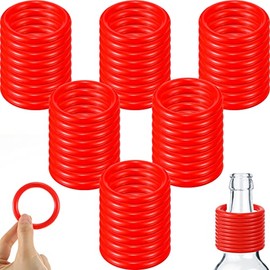 72 Pieces Ring Toss Rings for Ring Toss Carnival Toss Rings for Carnival Party Favors Ring Toss Game Cool Throw a Ring on The Bottle Game, 2 Inch(Red)