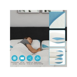 NAP&SLEEP Jade Collection Pillows: Double-Sided and Cooling - Available in King and Queen Sizes (Microfiber, Queen (U.S. Standard))