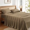 Andency Taupe Full Size Bed Sheets, 100% Viscose Derived from