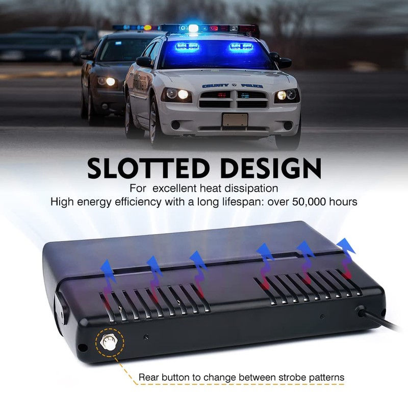 Xprite 2×11 inch High Intensity Blue 32 LED Emergency Strobe