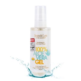 Jean & Len AprÃ¨s Sun Aloe Vera Gel, UnterstÃ¼tzende Pflege bei Sonnenbrand, beruhigt & kÃ¼hlt die Haut, spendet Feuchtigkeit, ohne Silikone, Parabene, Nanopartikel & Emulgatoren, vegan, 100 ml