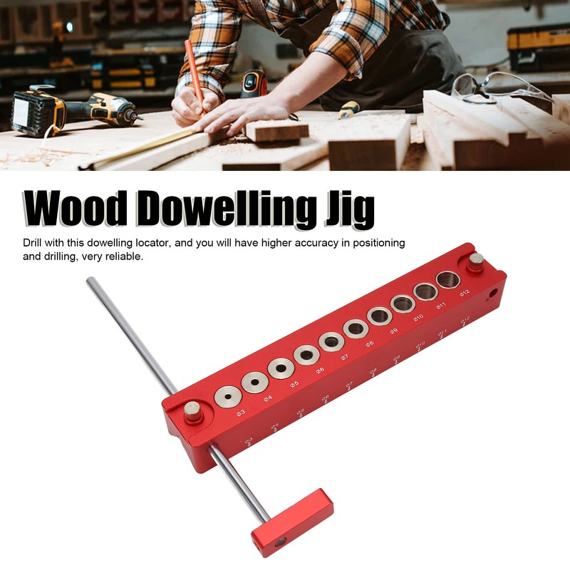 Hole Jig Wood Dowel Punch Locator 10 in 1 45°