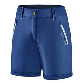 Black Crevice Women's Short Classic Shorts, Steel Blue/White