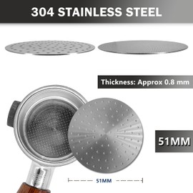 NEOUZA V3 Espresso Puck Strainer 51mm 0.8mm Thick Mesh Filter Stainless Steel for Barista Coffee Strainer Basket