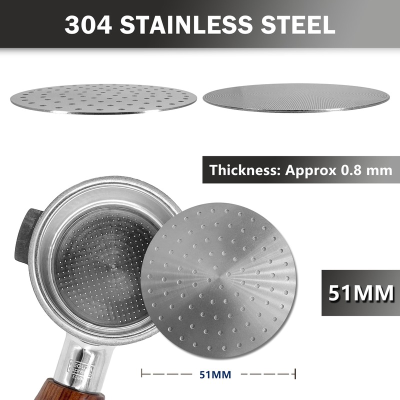 NEOUZA V3 Espresso Puck Strainer 51mm 0.8mm Thick Mesh Filter