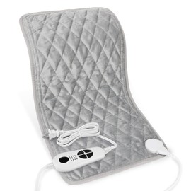 Weighted Heating Pad-Electric Heating Pads for Back,Neck,Abdomen,Moist Heated Pad for Shoulder,Knee,Hot Pad for Arms and Legs,Dry&Moist Heat & Auto Shut Off(Weighted Silver,12''×24'')