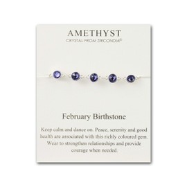 Philip Jones February Birthstone Bracelet Created with Amethyst Zircondia® Crystals