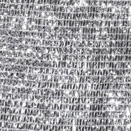 UNIUP 90% Sun Block Aluminum Foil Shade Cloth, with Grommets & Ball Bungees, Multi-Use Privacy & Shade Solution for Patio Garden Pergola Pet & Car - 3FT x 10FT