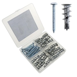 MEETOOT 40PCS #8x1-1/4 inch Phillips Screws and Three Pronged Zinc Alloy Expansion Tubes Suitable for Hanging Accessories Artwork Shelves Mirror