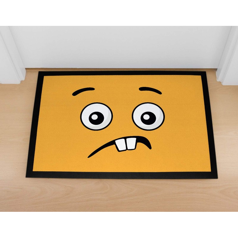 MoonWorks® Doormat with Emoji Emote Face Emotion Print Non-Slip &