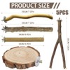 5 PCS Natural Wood Bird Perch Stand Wooden Parrot Perch