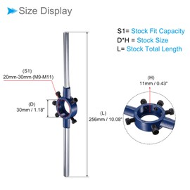 CoCud Tap and Die Stock Handle Set, 3/8-24 UNF Die & Fit 20mm-30mm OD / M9-M11 Die, High Speed Steel Thread Tapping and Wrench Tool Kit - (Applications: for Threading Repairing)