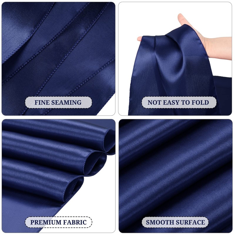 15 Pack Navy Blue Satin Table Runners 12 x 108