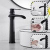 Black Bathroom Faucet GGStudy Single Handle One Hole Farmhouse Waterfall