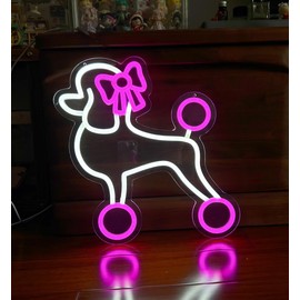 YEAMAR Dog Neon Signs for Wall Decor,Cute Dog Neon Lights Animal Neon Sign for Bedroom,Kids Room,Pet Shop,Art Wall Decoration,Pink Neon Light Birthday Gift for Girl Boy Dog Lovers