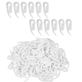 XUTONG 150PCS Curtain Hooks, Metal Drapery Rings and Plastic Hooks, White