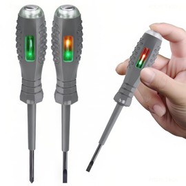 2PCS Electrical Tester Screwdriver,Electrical Screwdriver,High Torque Strong Magnetic Screwdriver Electricity Detector,Voltage Tester Screwdriver,12V-220V Electric Tester(2Pcs Slotted-Head)