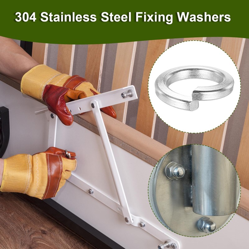 PATIKIL 100 Pcs Split Lock Washer, M8 Spring Lock Washer