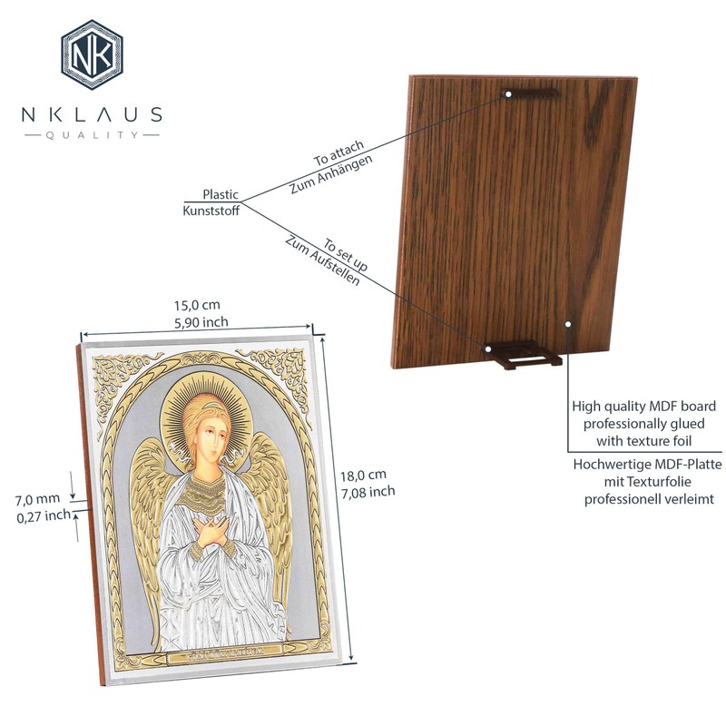 NKlaus - Guardian Angel - Wooden Icon 15 x 18
