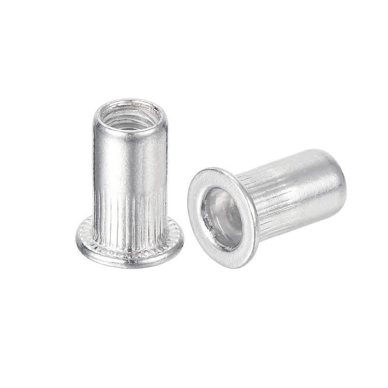 sourcing map 25Pcs Rivet Nuts Flat Head, M5 Aluminum Alloy