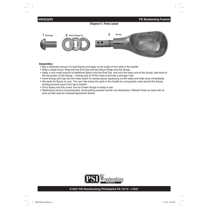 Penn State Industries PKISCOOP5 Ice Cream Scoop Kit Woodturning Project