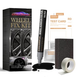 Rim Repair Kit Curb Rash, Wheel Scratch Repair Kit, Gloss Black Rim Touch Up Paint, Quickly Fix Rim Curb Rashes, Scratches and Other Surface Damage, Universal Color Rim Paint