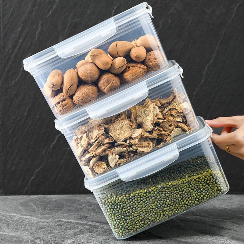 3pcs Drain Storage Basket Box Transparent Leakproof Food Storage Containers