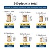 Vifmy SAE Rivet Nut Assortment Kit(240Pcs),#6-32#8-32#10-24 1/4"-20 5/16"-18 3/8"-16 UNC
