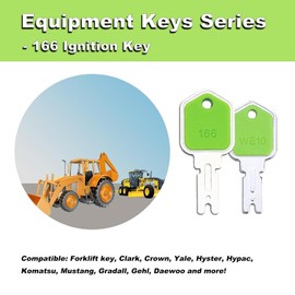 9-Pack Ignition Key Set for Hyster: 166 Equipment Keys Compatible with Hyster Forklifts & Heavy Machinery