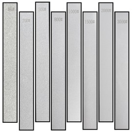 RAIHOMKIT 8 PCS Diamond Knife Sharpening Stones, Diamond Whetstone with a Non-Slip Base, Professional Whetstone Set for Kitchen, 80/200/500/800/1000/1500/2000/3000 Grit Knife Sharpener