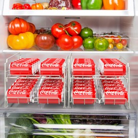 Simple Houseware Dual Row Front Loading Stackable Can Dispenser, White