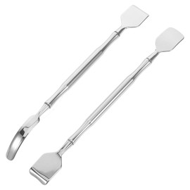 Healeved 2pcs Stainless Steel Cosmetic Spatula for Facial Scrubbing and Pore Cleaning Reusable Beauty Tools for Skin Types Gentle Massage Function for Improved Circulation
