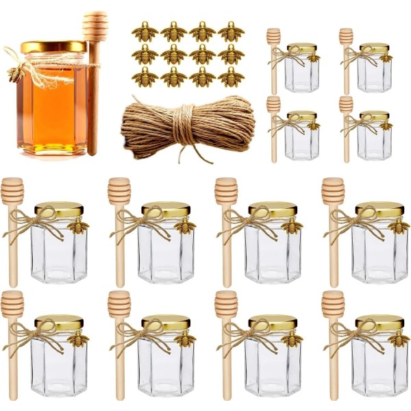 Does not apply 4Oz Hexagonal Honey Jars - Glass Honey