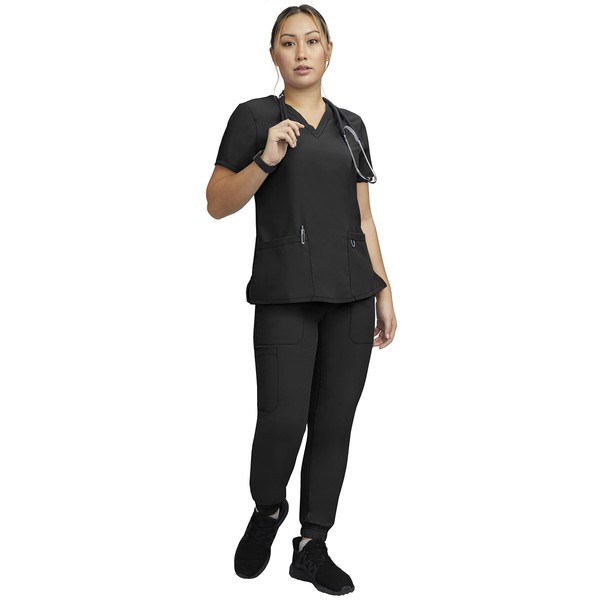 STAT MEDICAL WEAR Women Scrub Set, V-Neck Top with 3