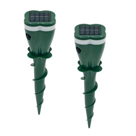 NHQZ 2 PCS Neues Wühlmausschreck Maulwurf Vertreiber,Maulwurfschreck Solar Außenbereich,Ultraschall Wühlmaus Vertreiben für Wasserdicht,Sonic Maulwurf Spikes,Wirksam für Erdhörnchen Chipmunk Loswerden