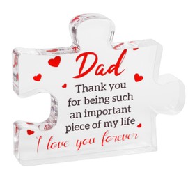 Gifts for Dad - Dad Gifts from Daughter Son, Dad Christmas Gifts, Birthday Gifts for Men, Presents for Dad 2.2 x 2.8 in, Thanksgiving Cute Gifts Ideas, Engraved Acrylic Block Puzzle