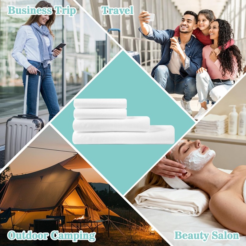 Disposable Bed Sheets for Travel - 4PCS Portable Travel Bedding