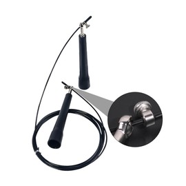 Mipcase 1pc Adjustable Speed Jump Rope Ball Bearings Slip Handles for Fitness Training Home Workouts and Outdoor Exercises Black