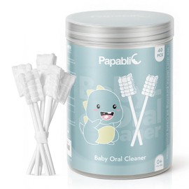 Papablic Limpiador de lengua para bebé, limpiador de encías con mango de papel para bebés y bebés de 0 a 2 años