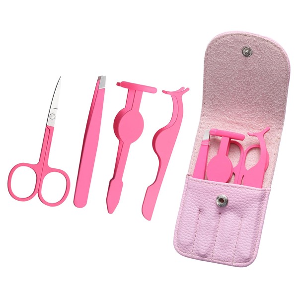 ZFISH 4 Pieces Eyelash Tweezers, Stainless Steel Eyebrow Tweezers, Stainless