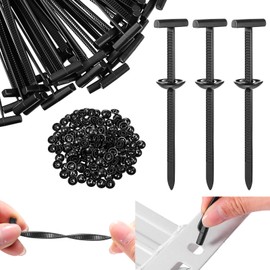 Vincreem 100 Pcs Nylon Universal Cable Tie Buckle Heavy Duty Self Locking Rivet Zip Ties Multifunctional Nylon with Pin Button Design Plastic Cable Tie Tool Fastener for Car Daily Auto Fixing