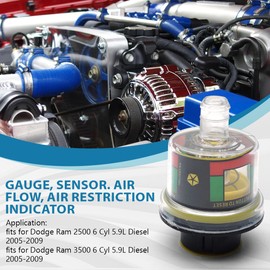 ‎53032749AC Air Flow Restriction Sensor Meter Gauge for Dodge Ram 2500 3500 Diesel 2005-2009 Air Restrictor Gauge for Air Filter Minder, Air Filter Restriction Gauge, Air Restriction Indicator