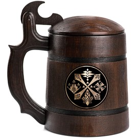 Hunter's Guild Beer Stein MHW Wooden Beer Mug, MHW Beer Stein, Gamer Gift, Gamer Tankard, Gift for Men, Gift for Him