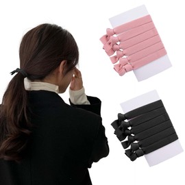 Non-marking Hair Rubber Set of 12, Korean Style, 2 Colors, Stylish, Simple, Plain, Thick, Energetic, High Elasticity, Hair Accessories, Sports, Daily Life, Commute, School, Unisex, Black & Pink