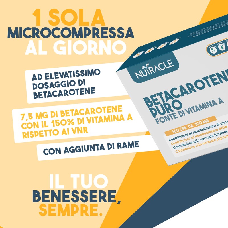 Nutracle Betacarotene 160 compresse | Integratore di Beta-Carotene e Rame