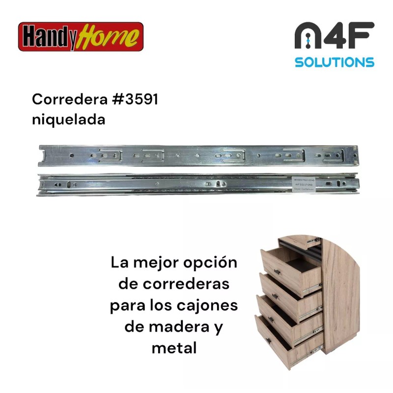 Handyhome Corredera Cajón Handy Home 50cm X 3.5cm 2 Paquetes