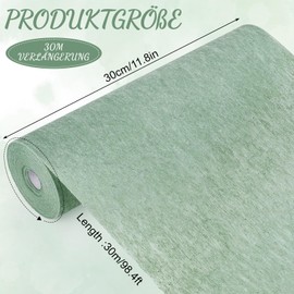 Non-Woven Table Runner, 30 cm x 30 m, Decorative Table Runner, Sage Green Table Runner, Wedding Party Decoration, Elegant Table Decoration for Outdoor, Party, Birthdays, Weddings