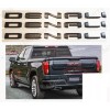 GMC 3PCS Set Matte Black Door Rear DENALI Emblems Fit