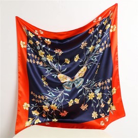 FAIRYGATE Satin Scarf Hair Wrap Silky Square Scarves for Women Silk Head Bandanas Neckerchief for Ladies Scarfs Hair Accessories 90 * 90cm 91021