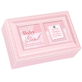 Cottage Garden Baby Girl You Bring Sunshine Love Brushed Silvertone Jewelry Music Box Plays Jesus Loves Me